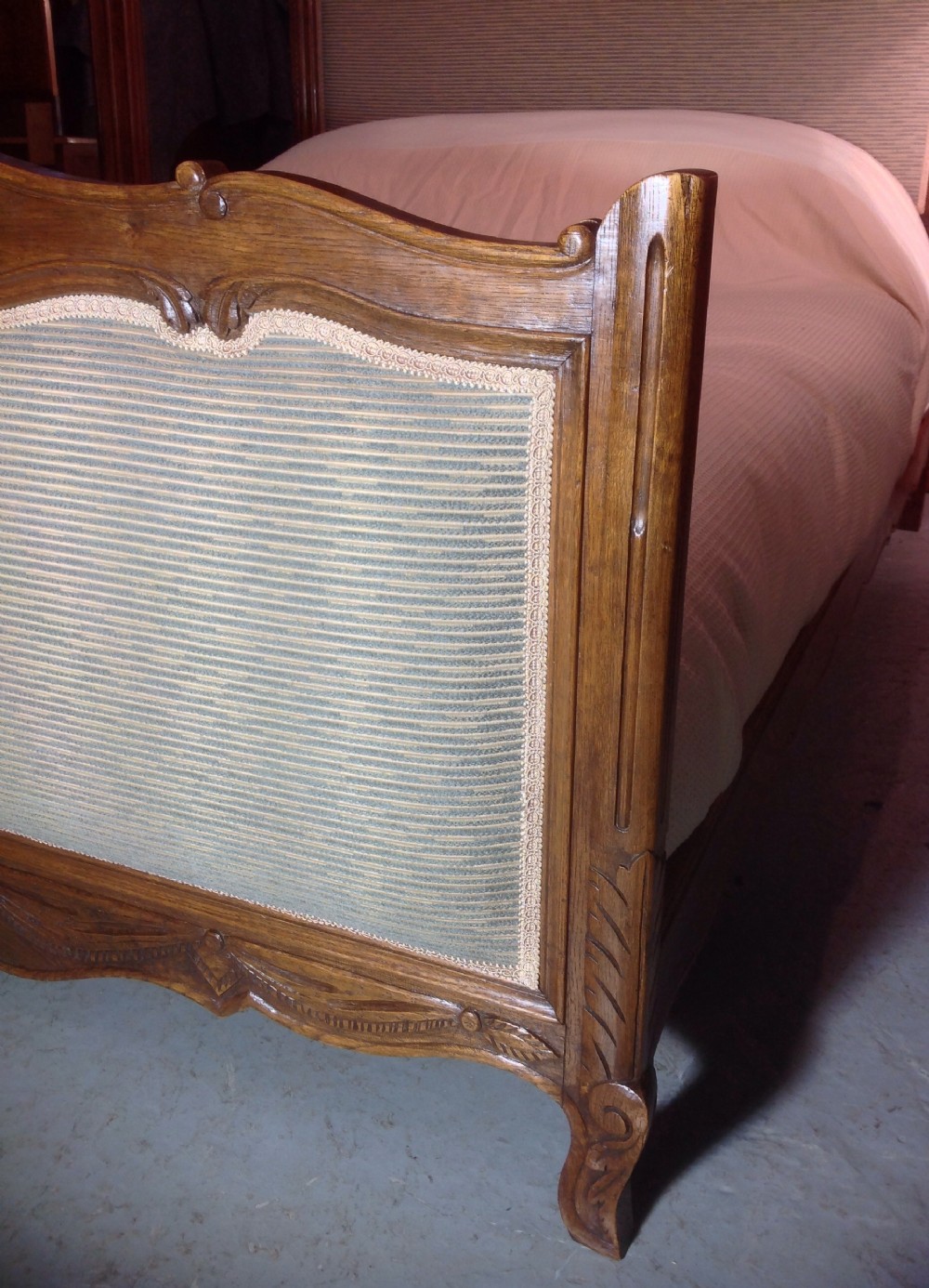 CARVED OAK FRENCH MARRIAGE BED  View IV