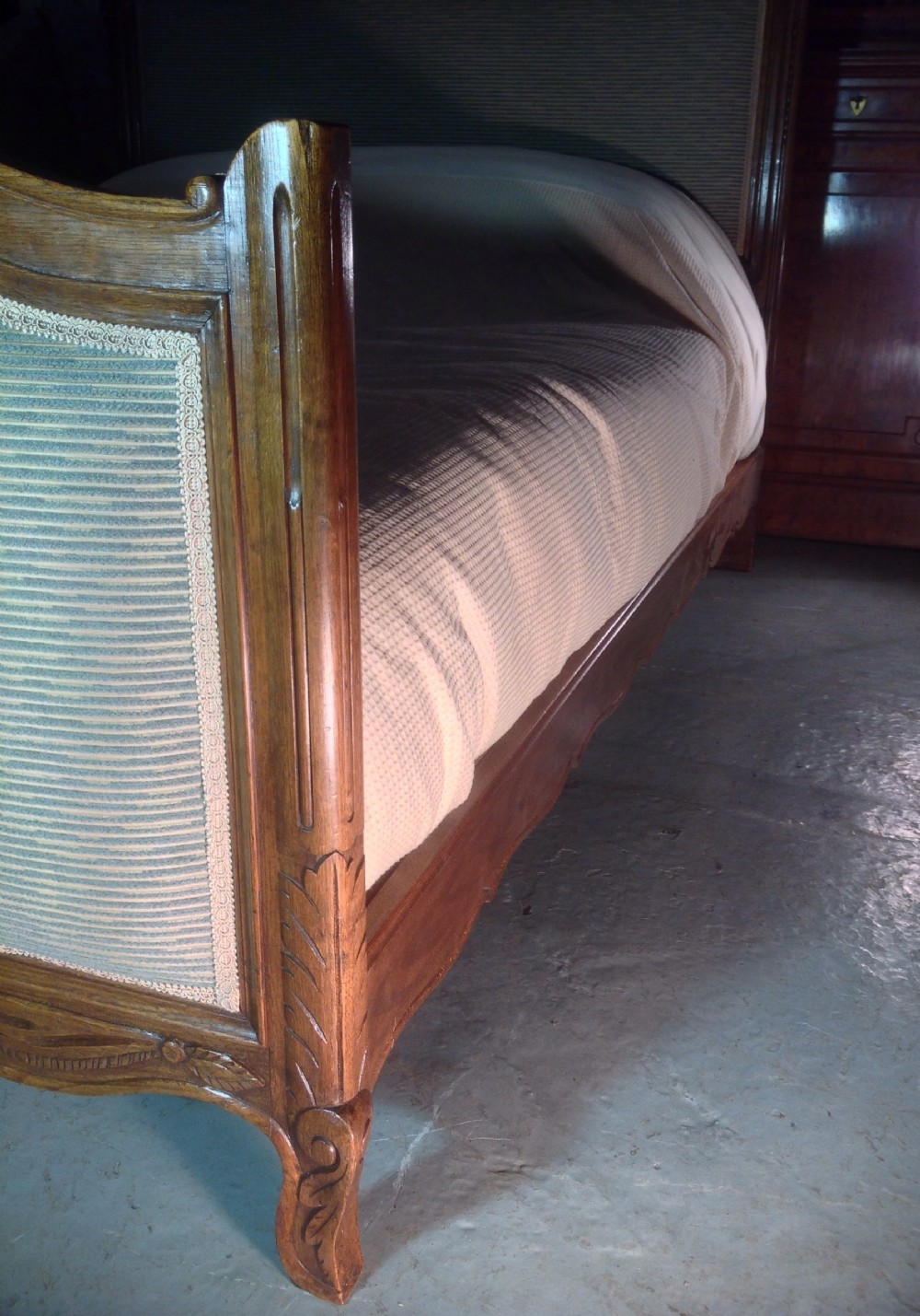 CARVED OAK FRENCH MARRIAGE BED  View V