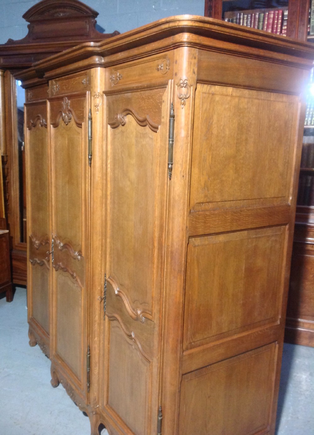 CARVED OAK FRENCH ARMOIRE View IX