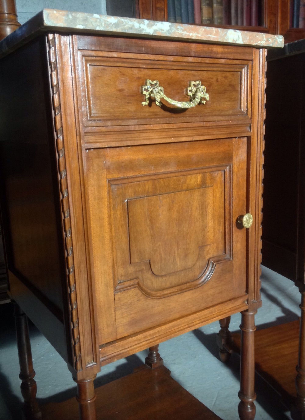 PAIR OF FRENCH MAHOGANY BEDSIDE CABINETS View III