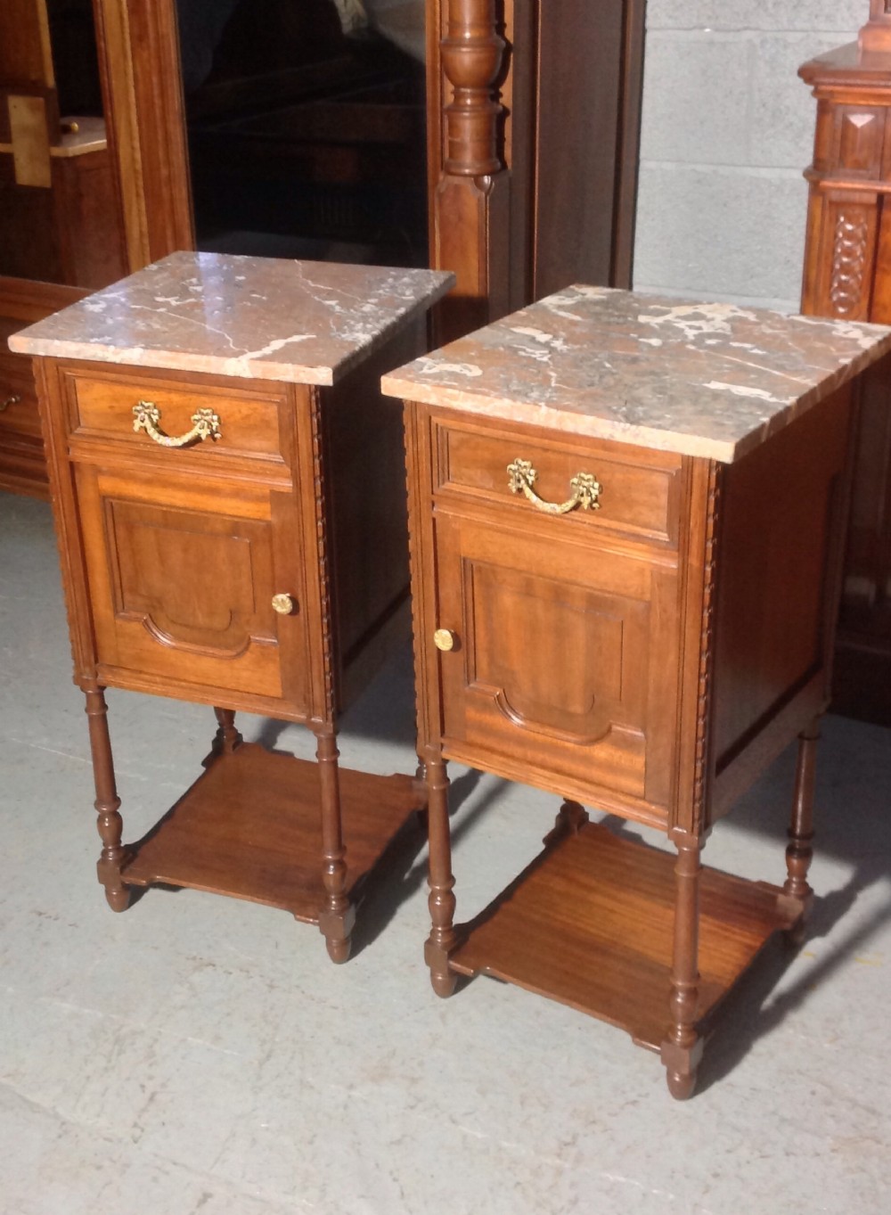 PAIR OF FRENCH MAHOGANY BEDSIDE CABINETS View XI