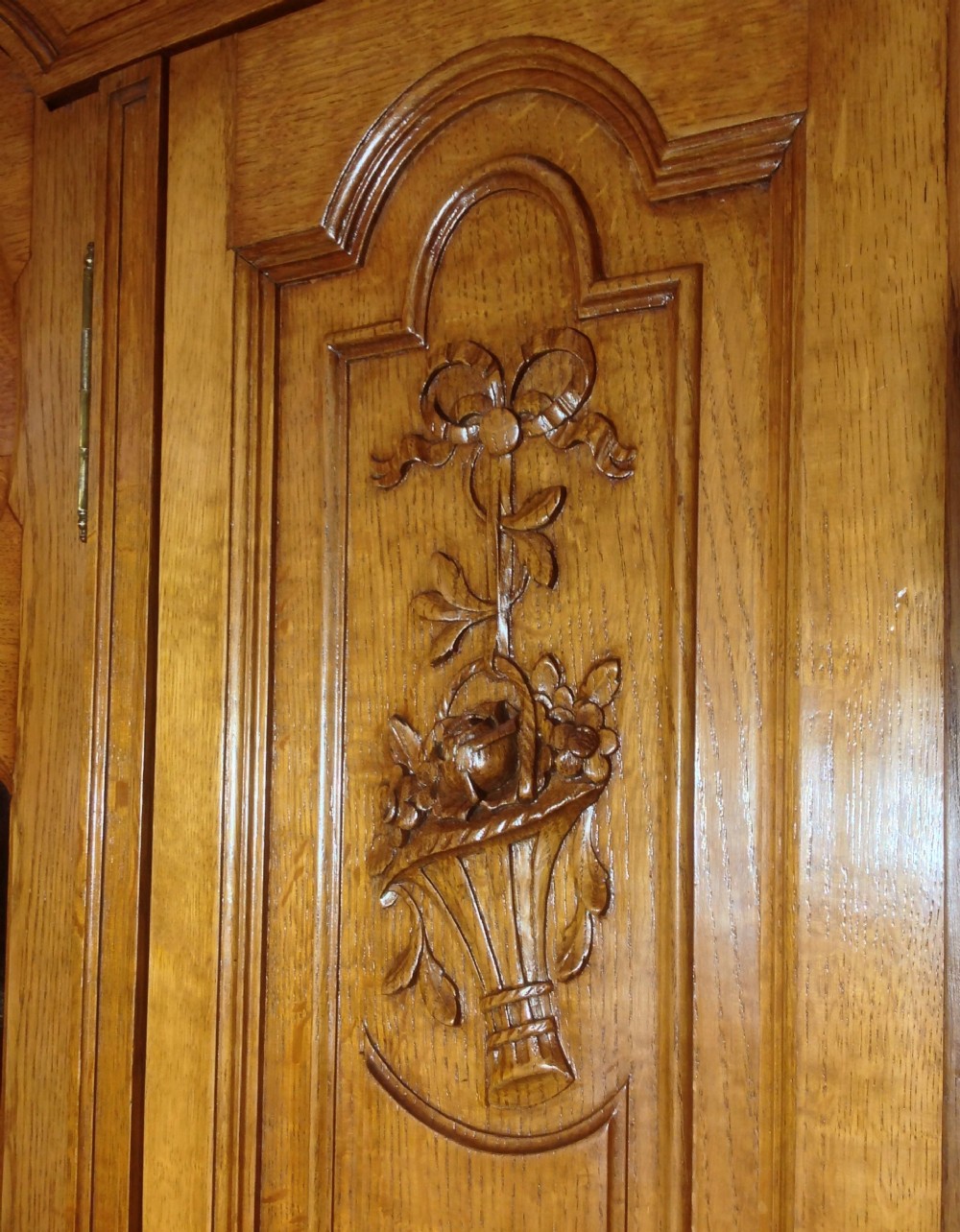 CARVED OAK PAIR OF FRENCH ARMOIRES View II