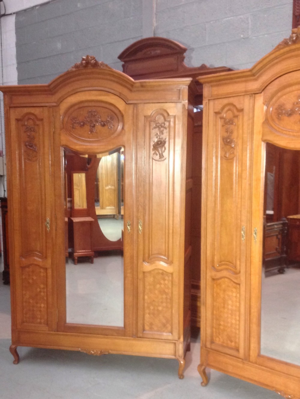 CARVED OAK PAIR OF FRENCH ARMOIRES View XIII