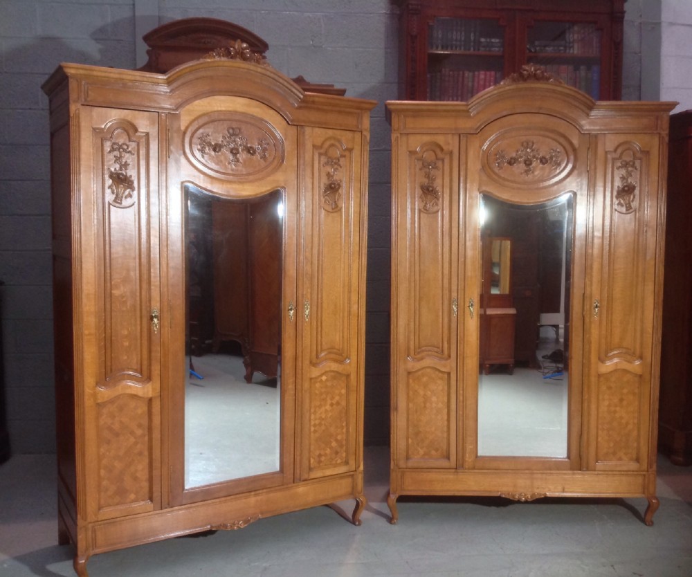 CARVED OAK PAIR OF FRENCH ARMOIRES View XIV