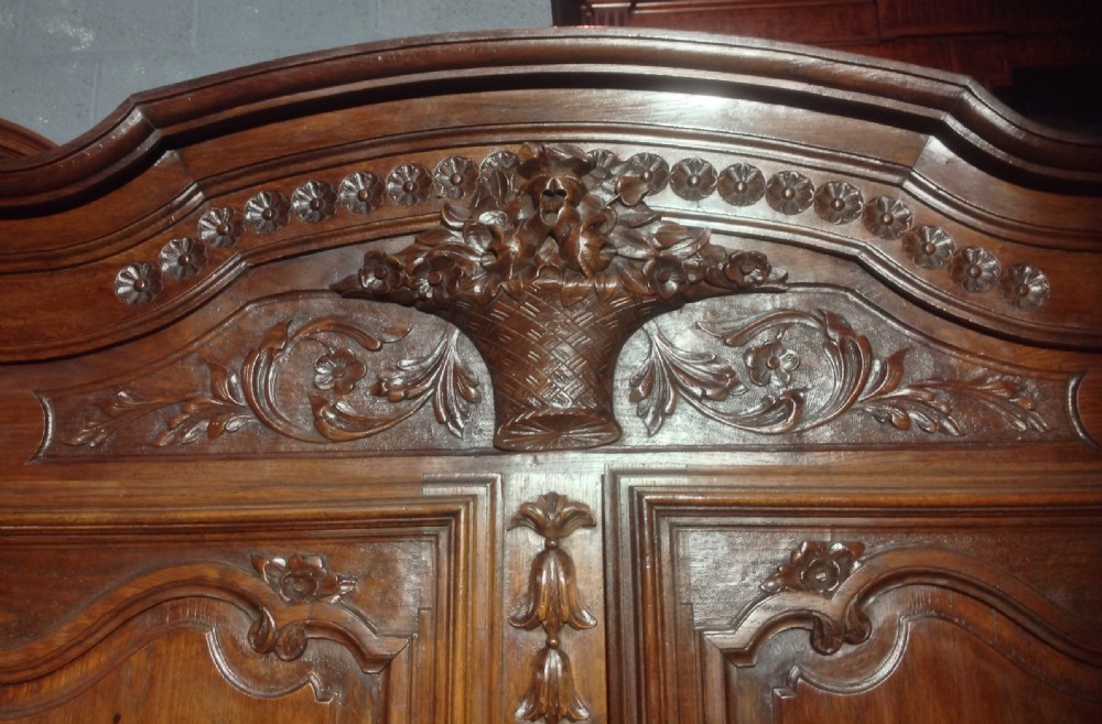 CARVED OAK FRENCH ARMOIRE  View II