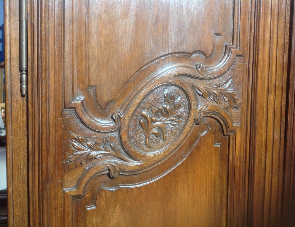 CARVED OAK FRENCH ARMOIRE  View V