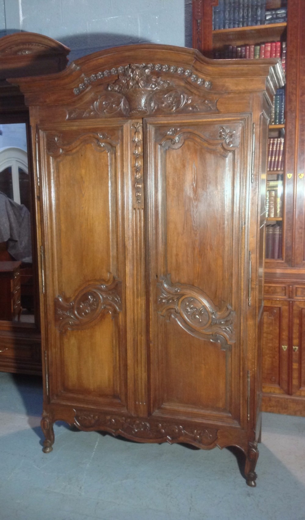 CARVED OAK FRENCH ARMOIRE  View IX