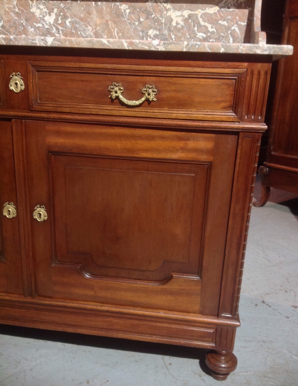 FRENCH MAHOGANY ARTS AND CRAFTS WASHSTAND  View II