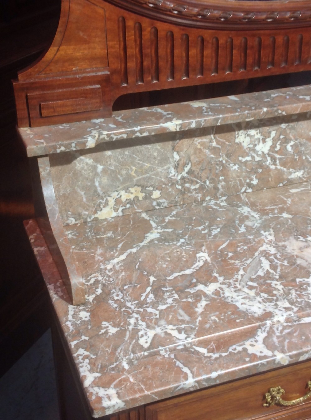 FRENCH MAHOGANY ARTS AND CRAFTS WASHSTAND  View VI