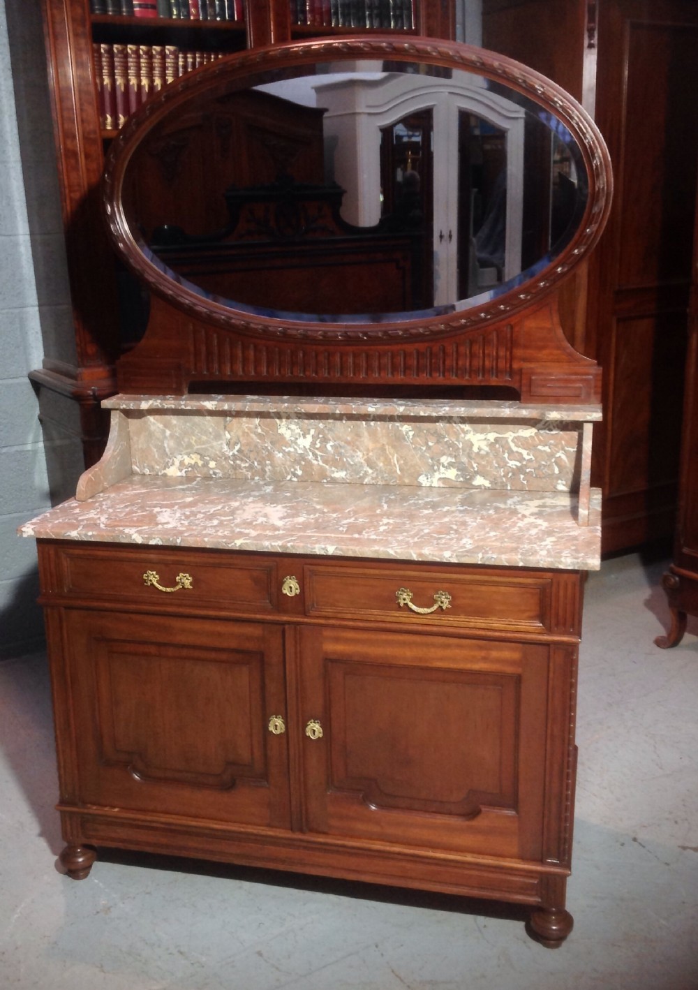 FRENCH MAHOGANY ARTS AND CRAFTS WASHSTAND  View XIII