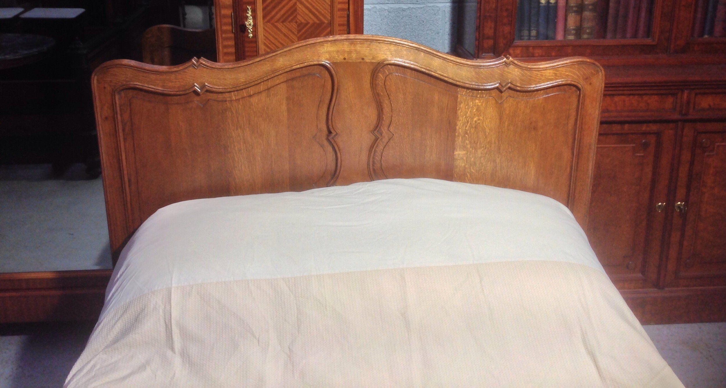 CARVED OAK FRENCH BED View III