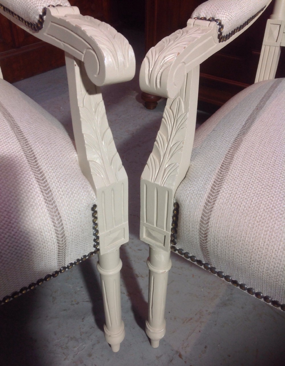 PAIR OF FRENCH PAINTED ARMCHAIRS View IV