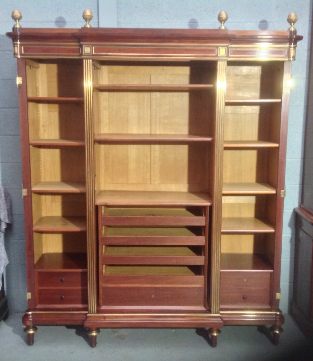 BREAKFRONT FRENCH MAHOGANY ARMOIRE View III