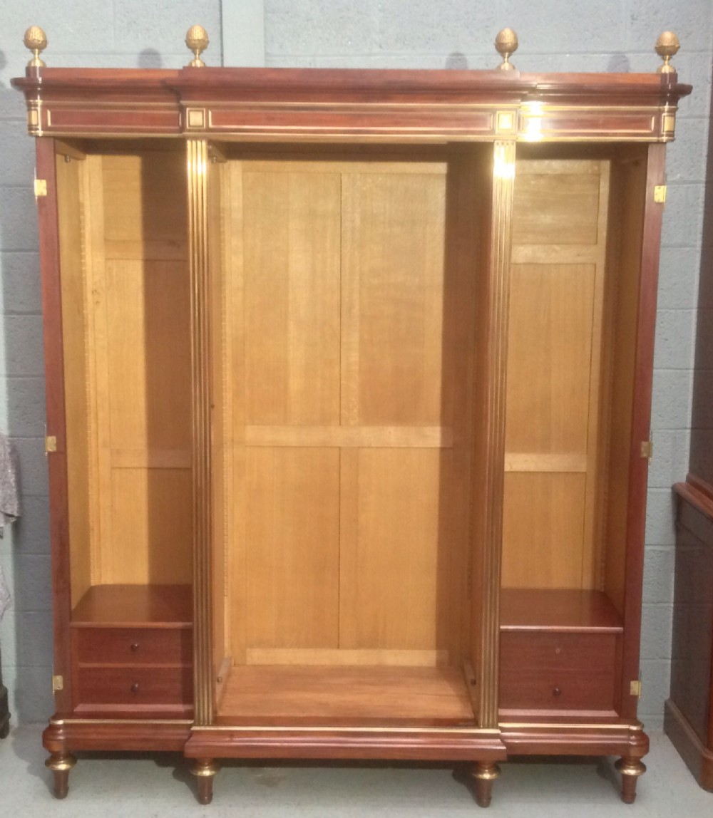 BREAKFRONT FRENCH MAHOGANY ARMOIRE View V