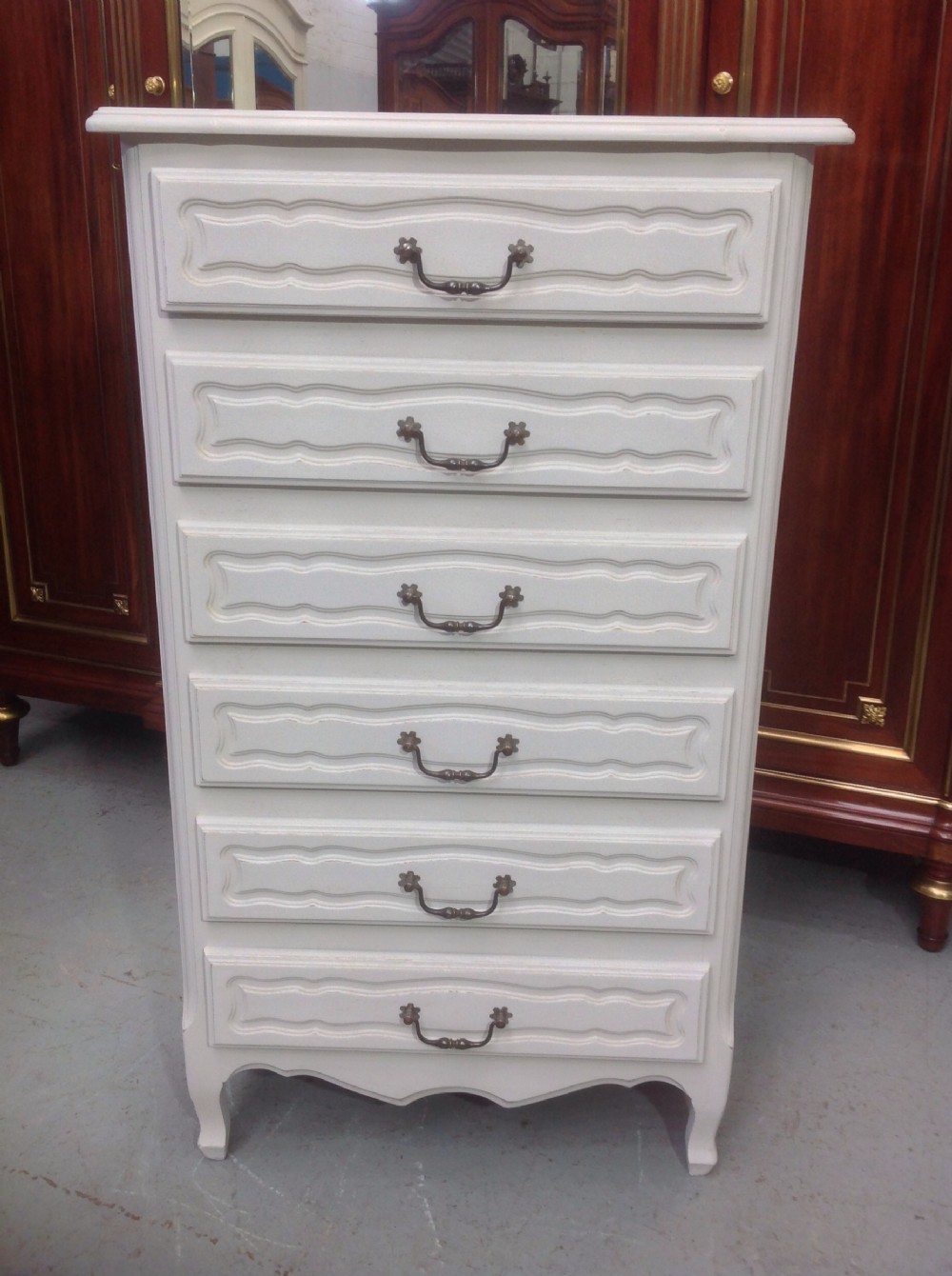 painted french tall chest - CATEGORY: ANTIQUE CHEST OF DRAWERS - DATED 1920