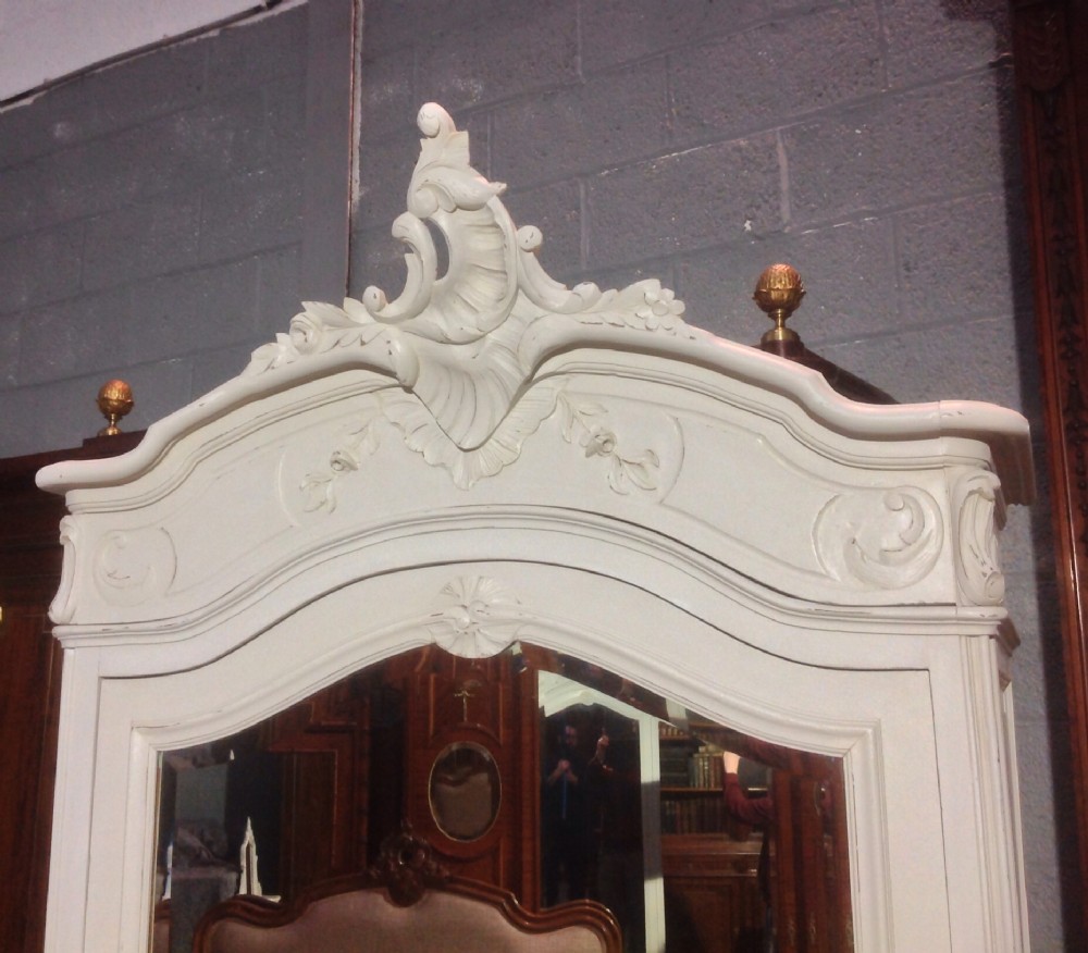 PAINTED FRENCH CARVED WALNUT ARMOIRE View II