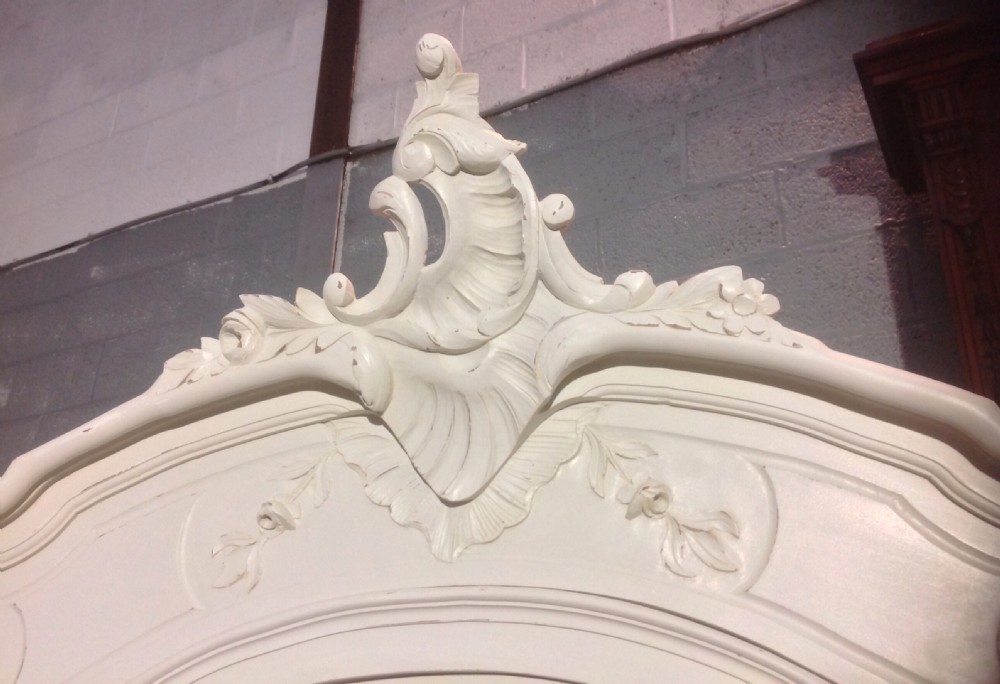 PAINTED FRENCH CARVED WALNUT ARMOIRE View III