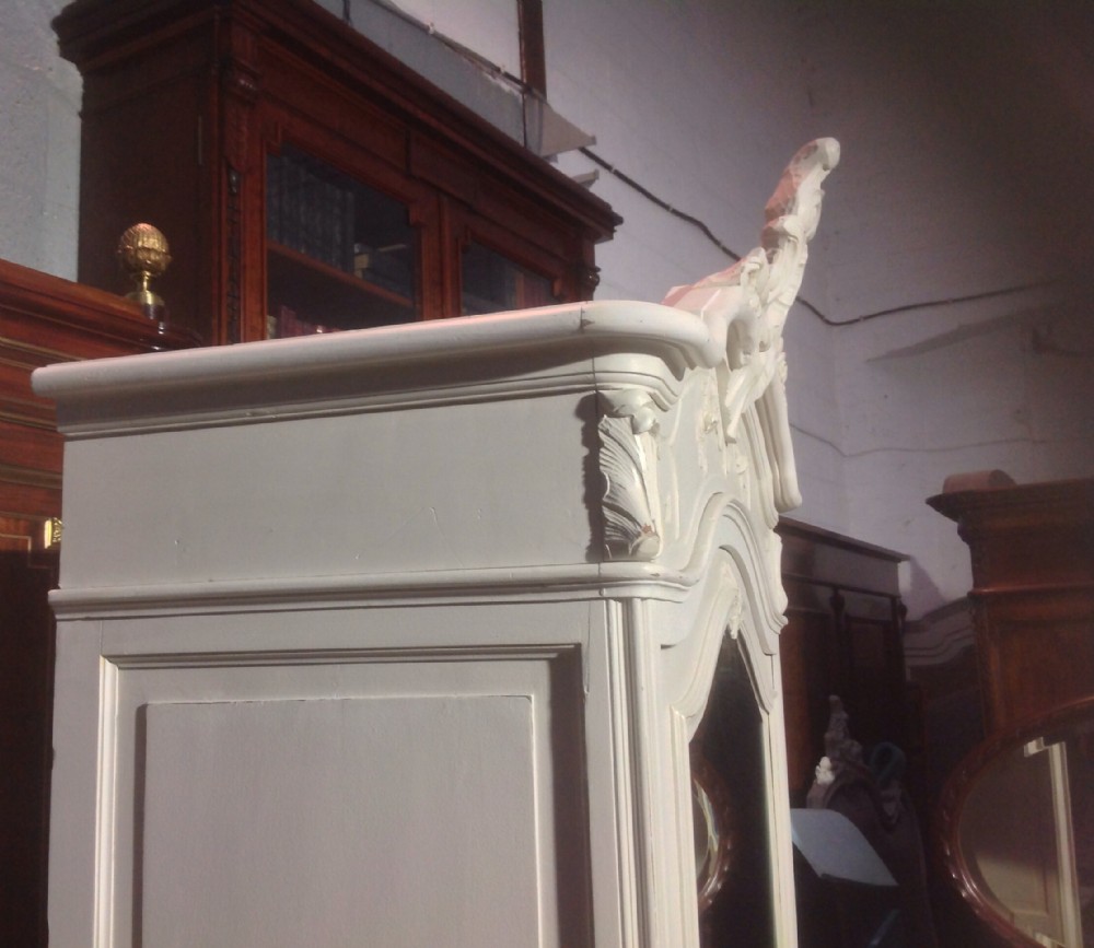 PAINTED FRENCH CARVED WALNUT ARMOIRE View IV