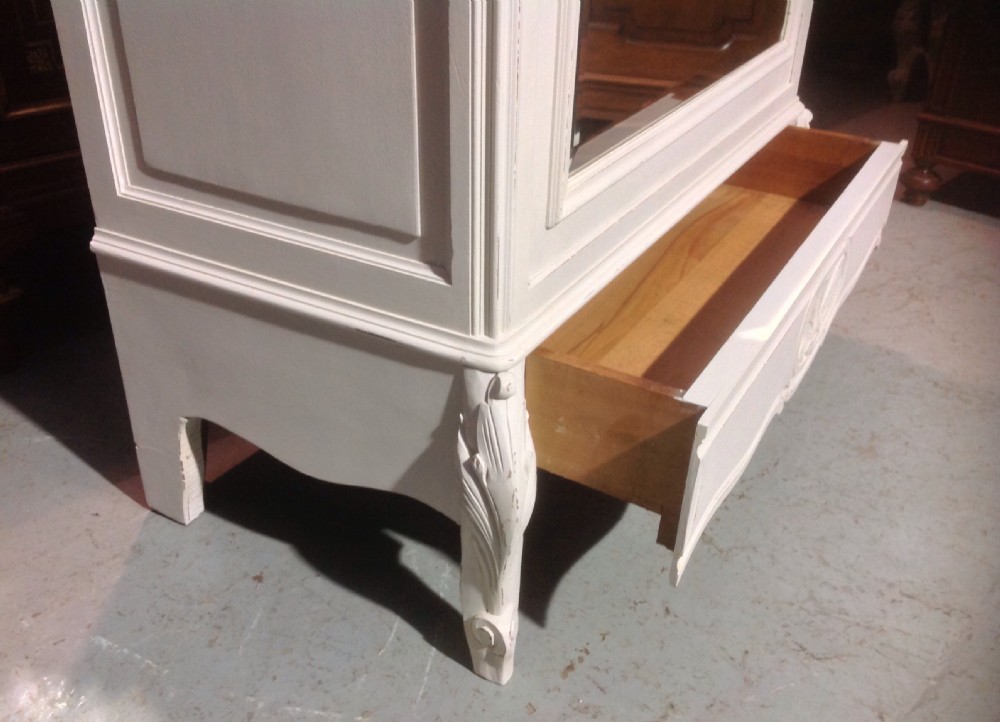 PAINTED FRENCH CARVED WALNUT ARMOIRE View VI