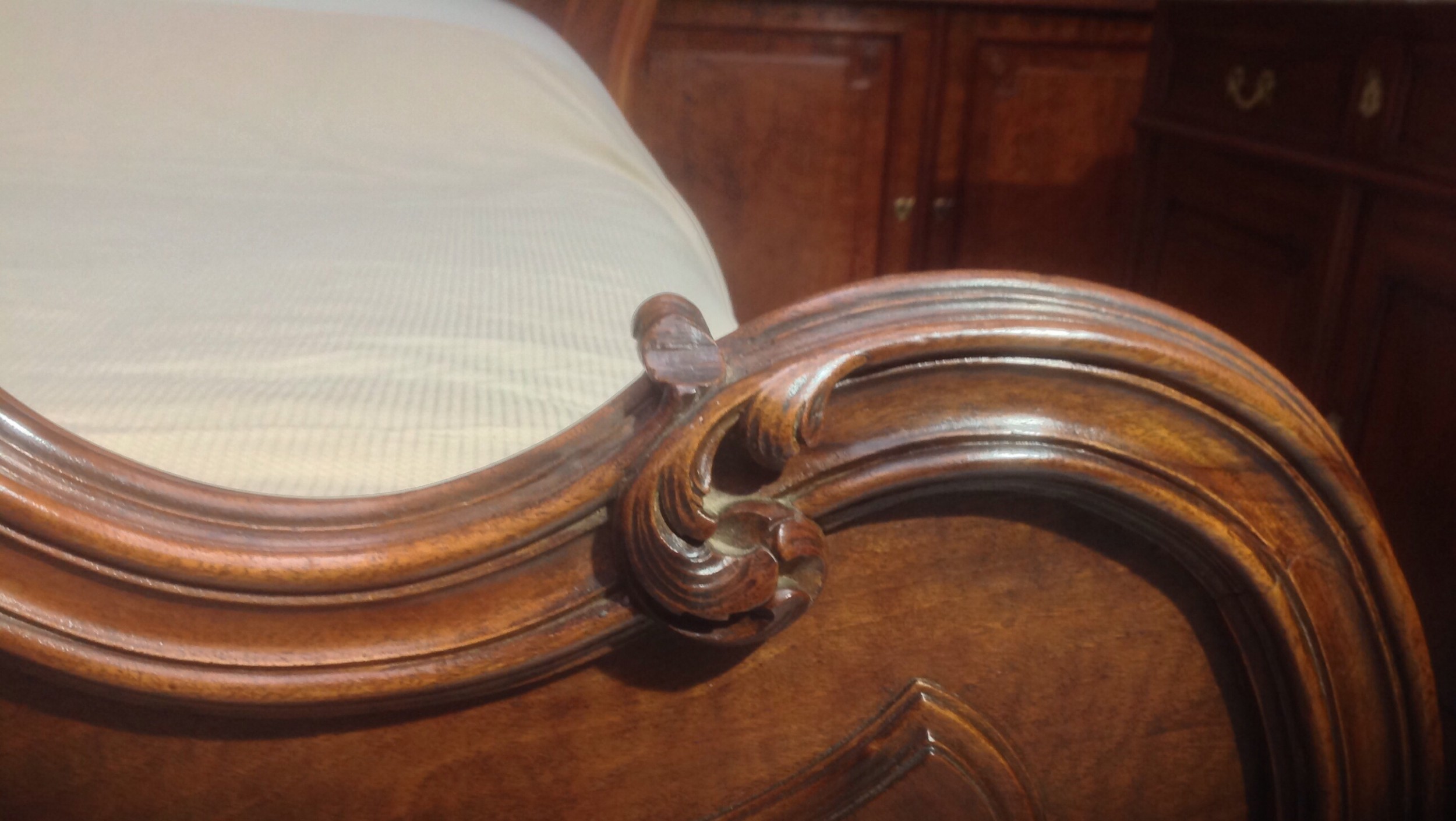 CARVED WALNUT FRENCH LOUIS XV BED View VI