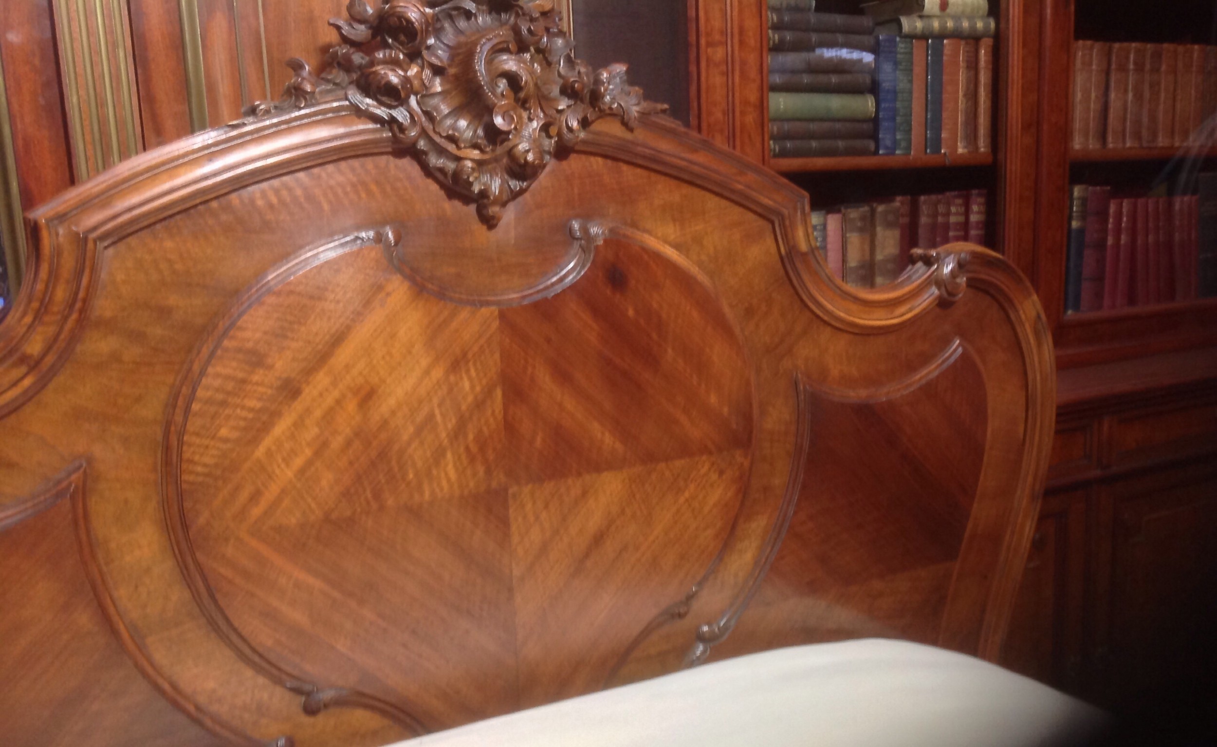 CARVED WALNUT FRENCH LOUIS XV BED View IX