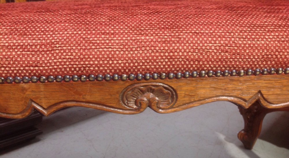 CARVED OAK FRENCH STOOL View II