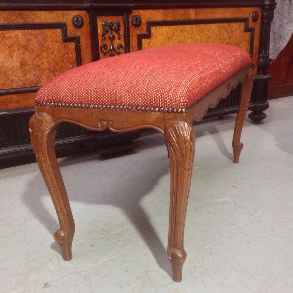 CARVED OAK FRENCH STOOL View IV
