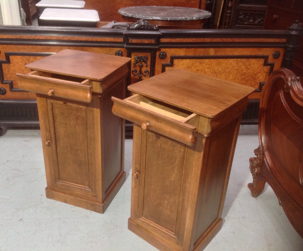 PAIR OF FRENCH OAK BEDSIDE CABINETS View IV