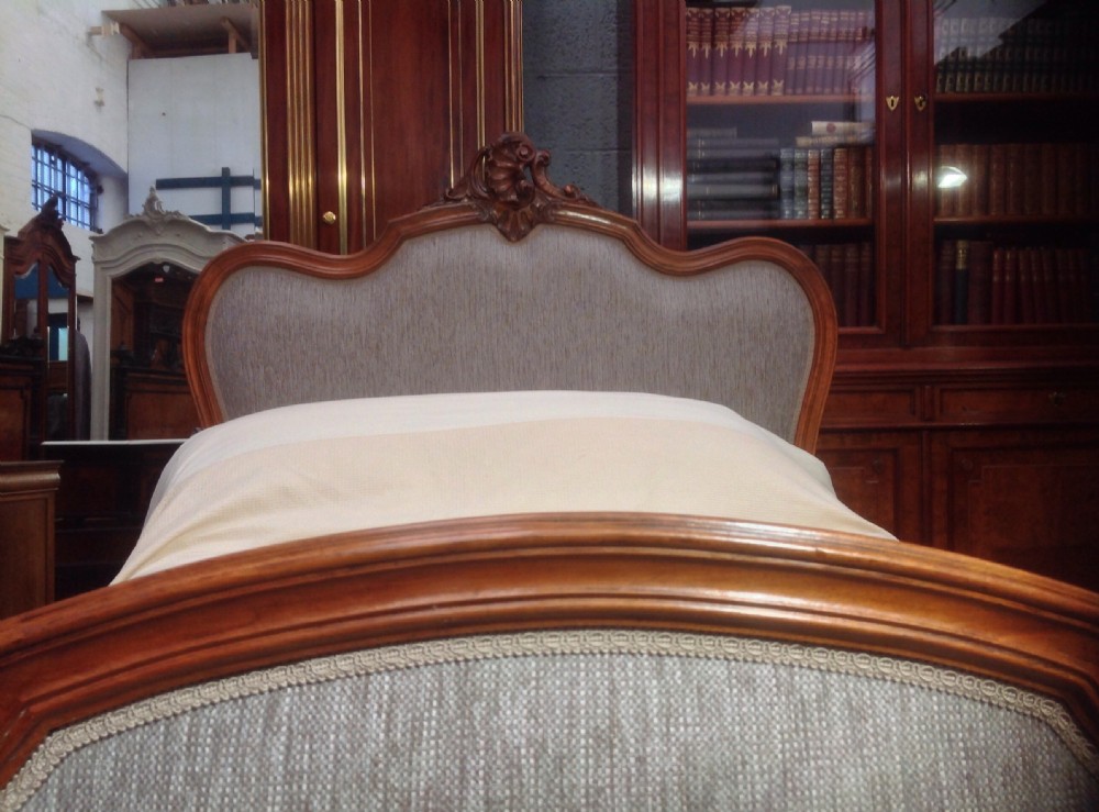 CARVED WALNUT UPHOLSTERED FRENCH BED View VIII
