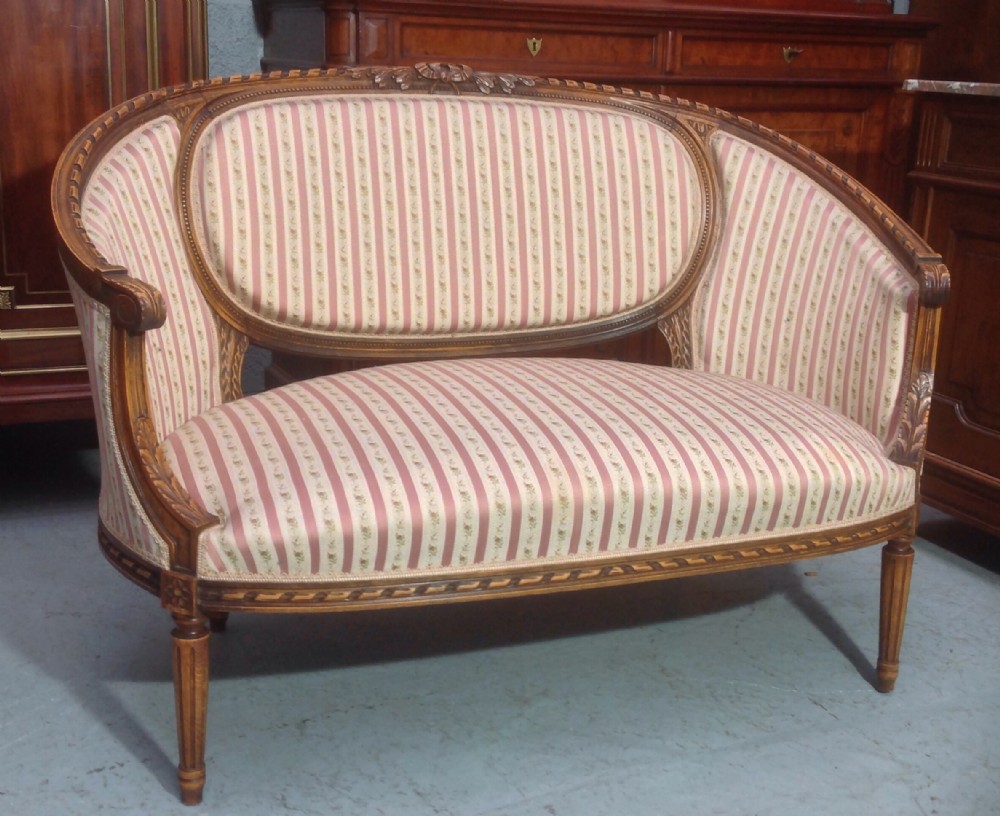 FRENCH UPHOLSTERED WALNUT SOFA View IV