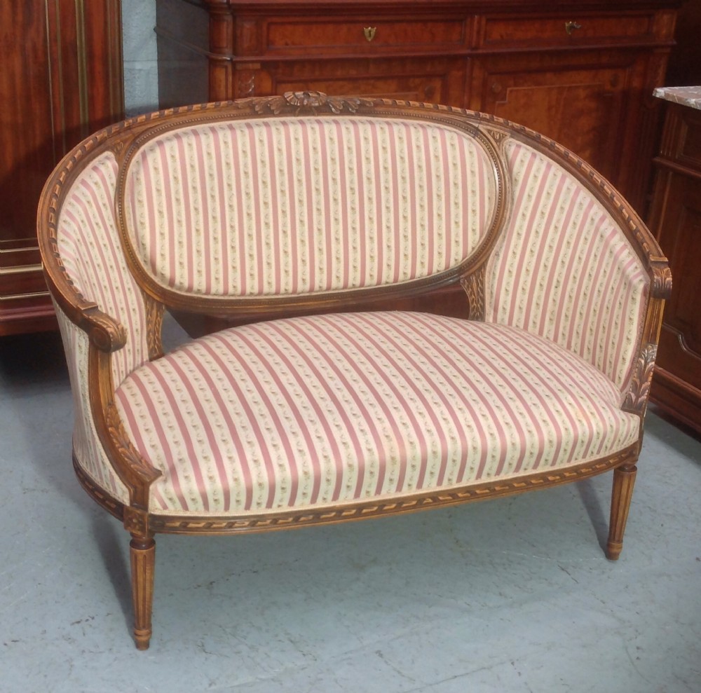 FRENCH UPHOLSTERED WALNUT SOFA View VIII