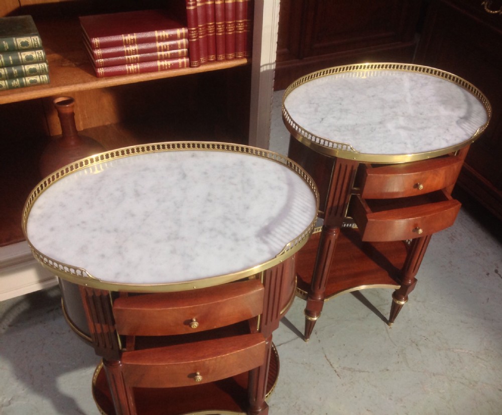 PAIR OF FRENCH MAHOGANY AND BRASS BEDSIDE CABINETS View IV