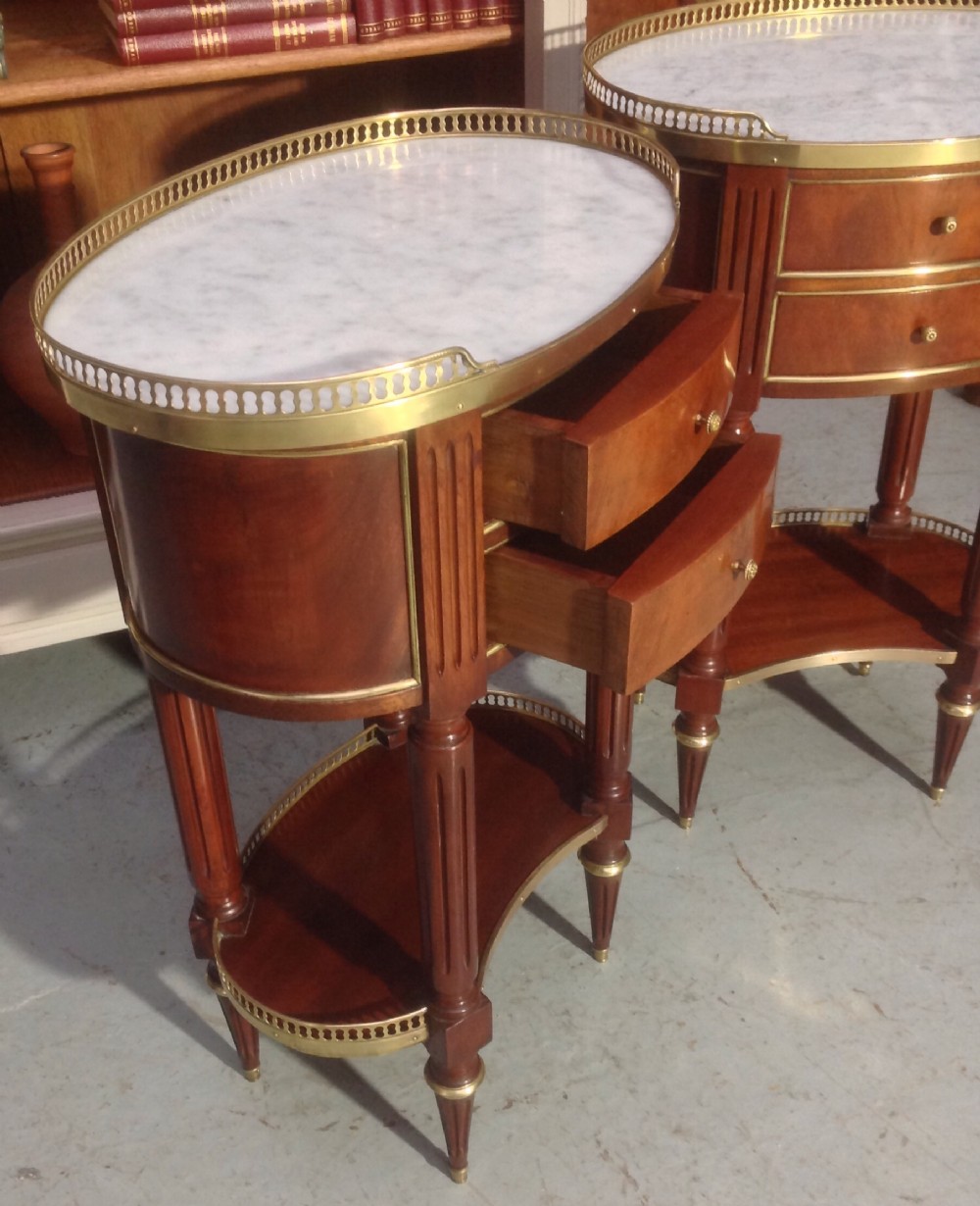 PAIR OF FRENCH MAHOGANY AND BRASS BEDSIDE CABINETS View VII