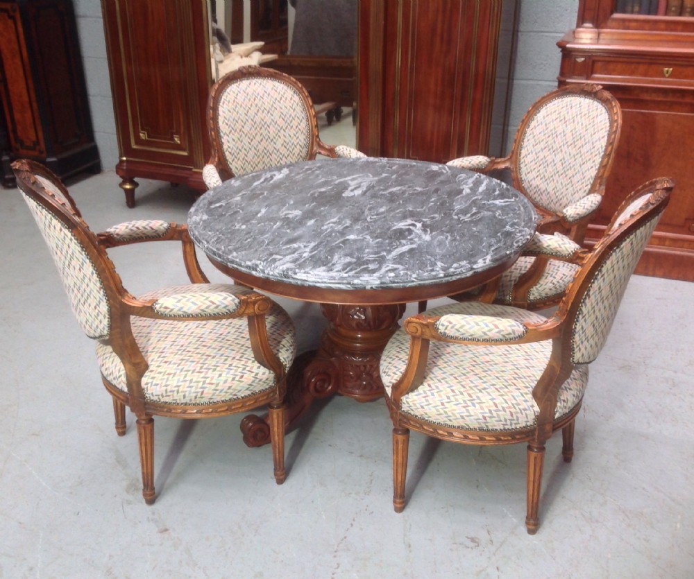 SET OF 4 WALNUT FRENCH ARMCHAIRS View XII
