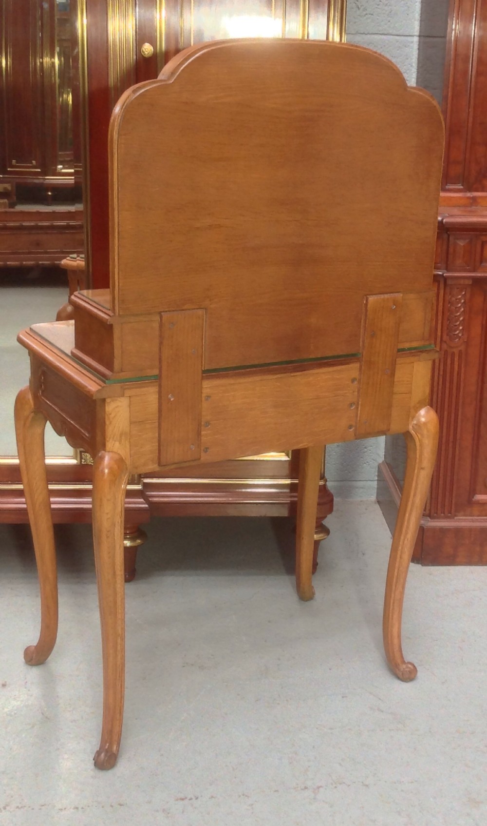 CARVED OAK FRENCH DRESSING TABLE AND STOOL View VIII