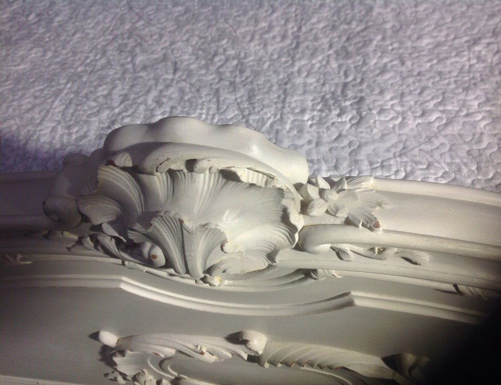 ORNATELY CARVED WALNUT BED IN FARROW AND BALL GREY View XI