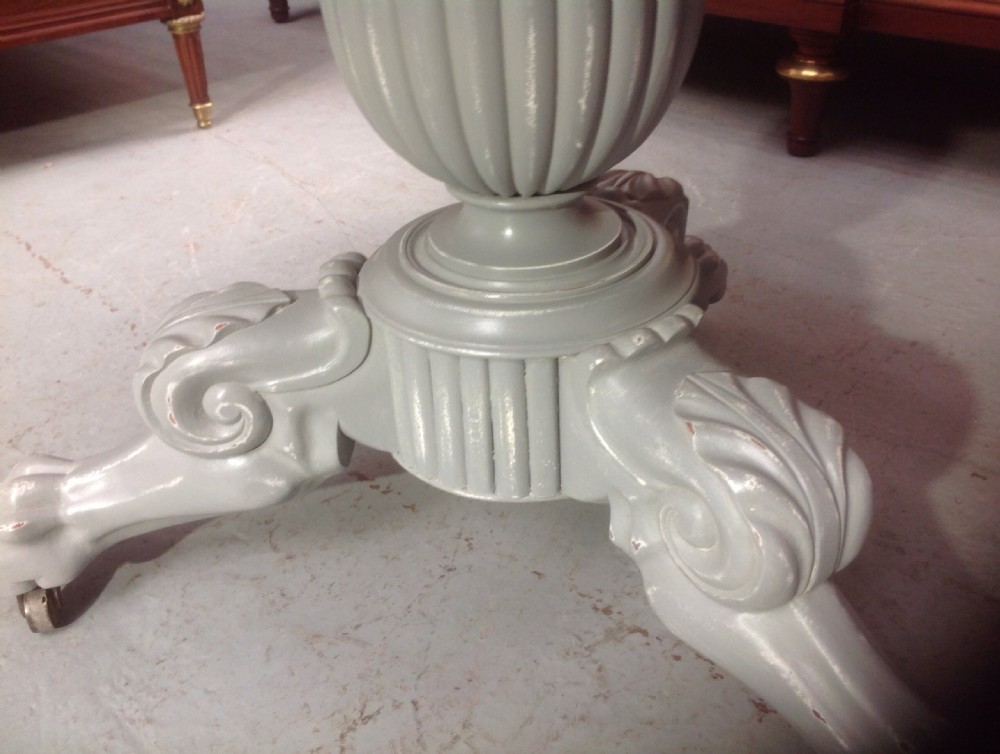 FRENCH GUERIDON TABLE IN A FARROW AND BALL GREY. View III