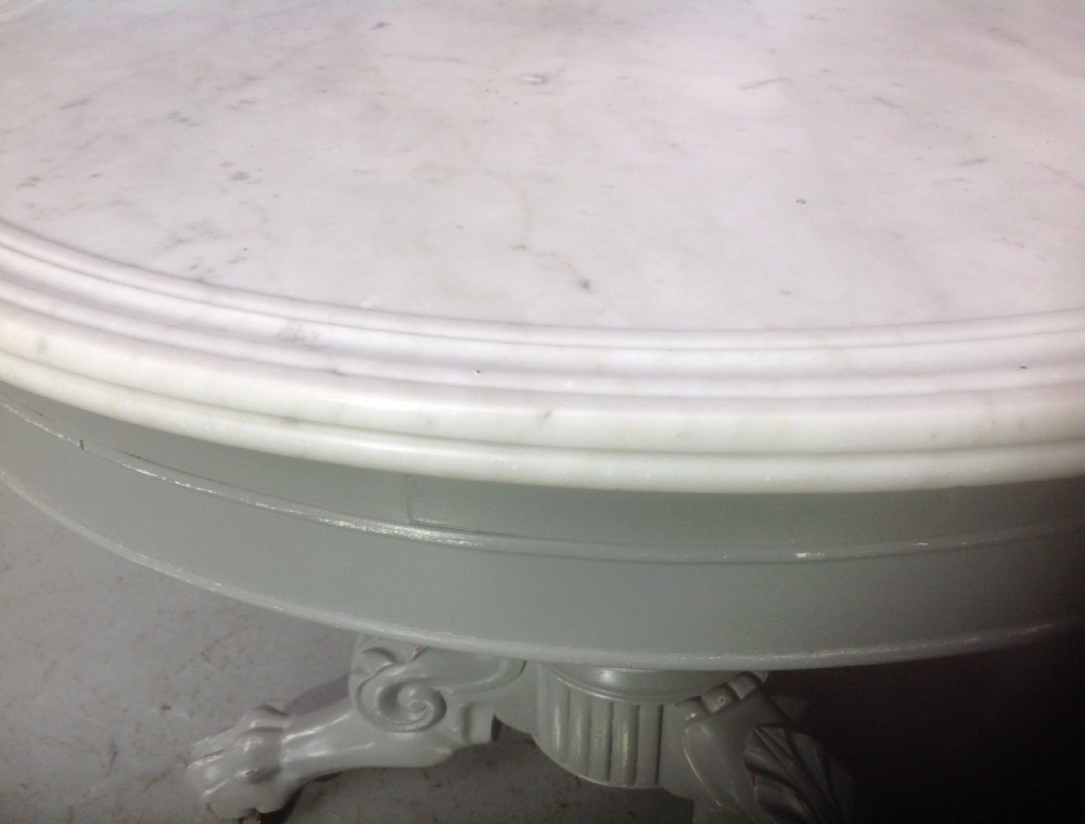 FRENCH GUERIDON TABLE IN A FARROW AND BALL GREY. View IV