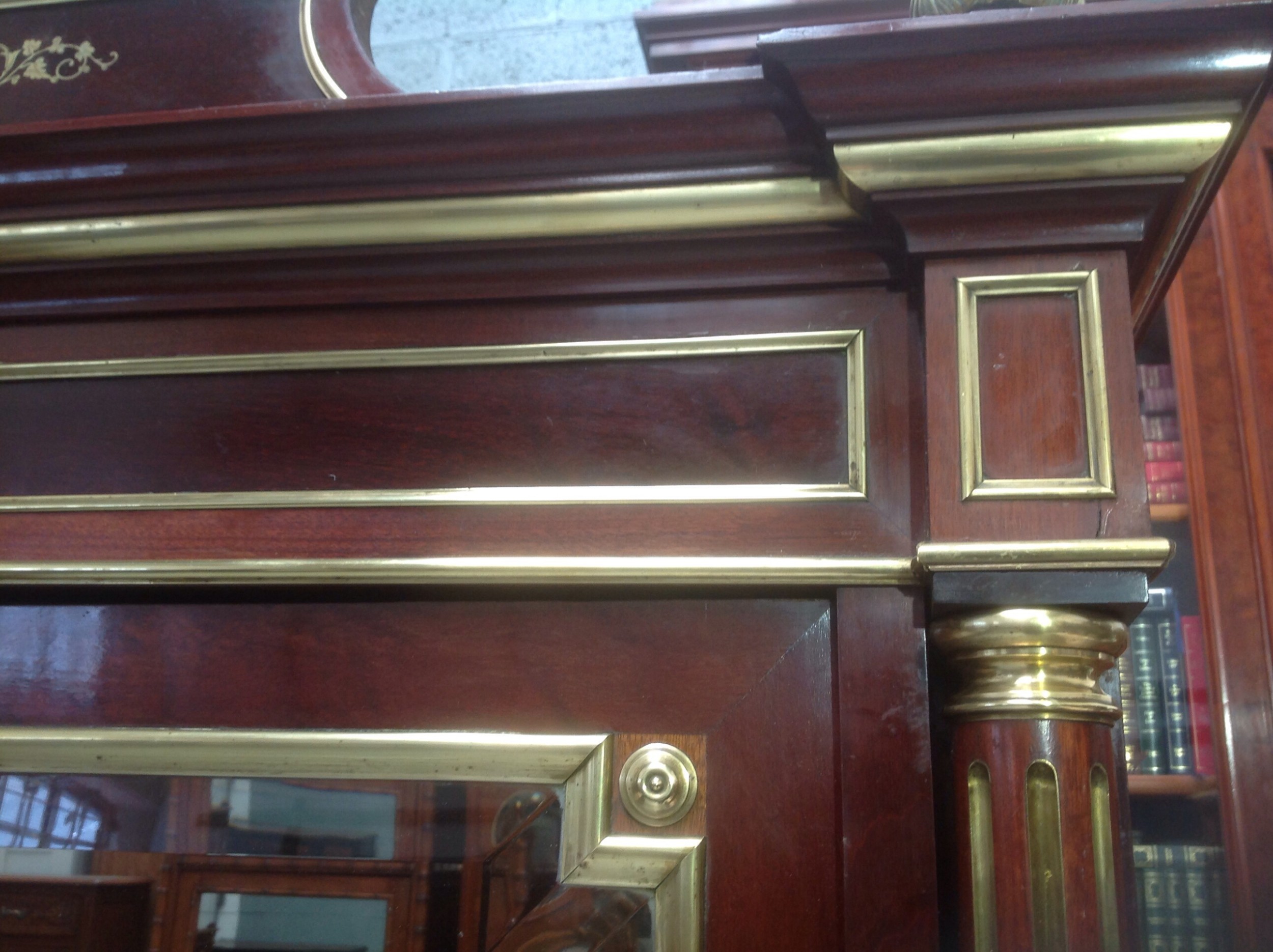 FRENCH MAHOGANY ARMOIRE WITH BOULLE INLAYS View II