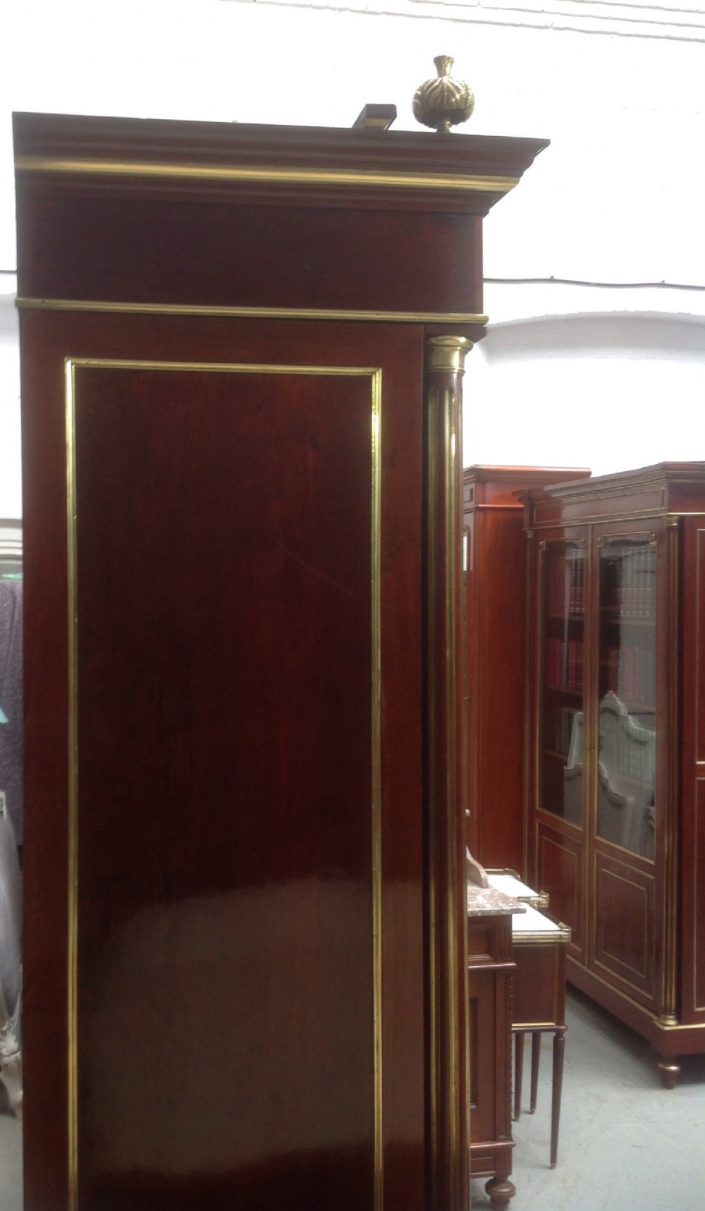 FRENCH MAHOGANY ARMOIRE WITH BOULLE INLAYS View XI