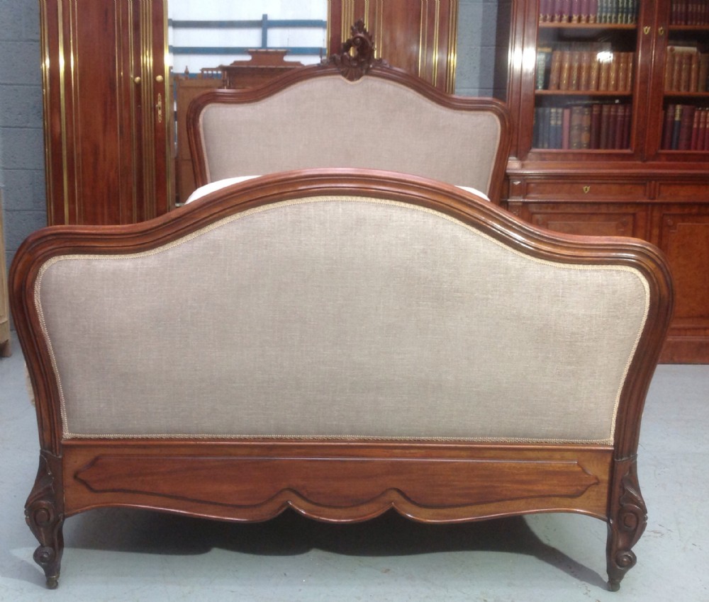 MAHOGANY FRENCH UPHOLSTERED BED View II