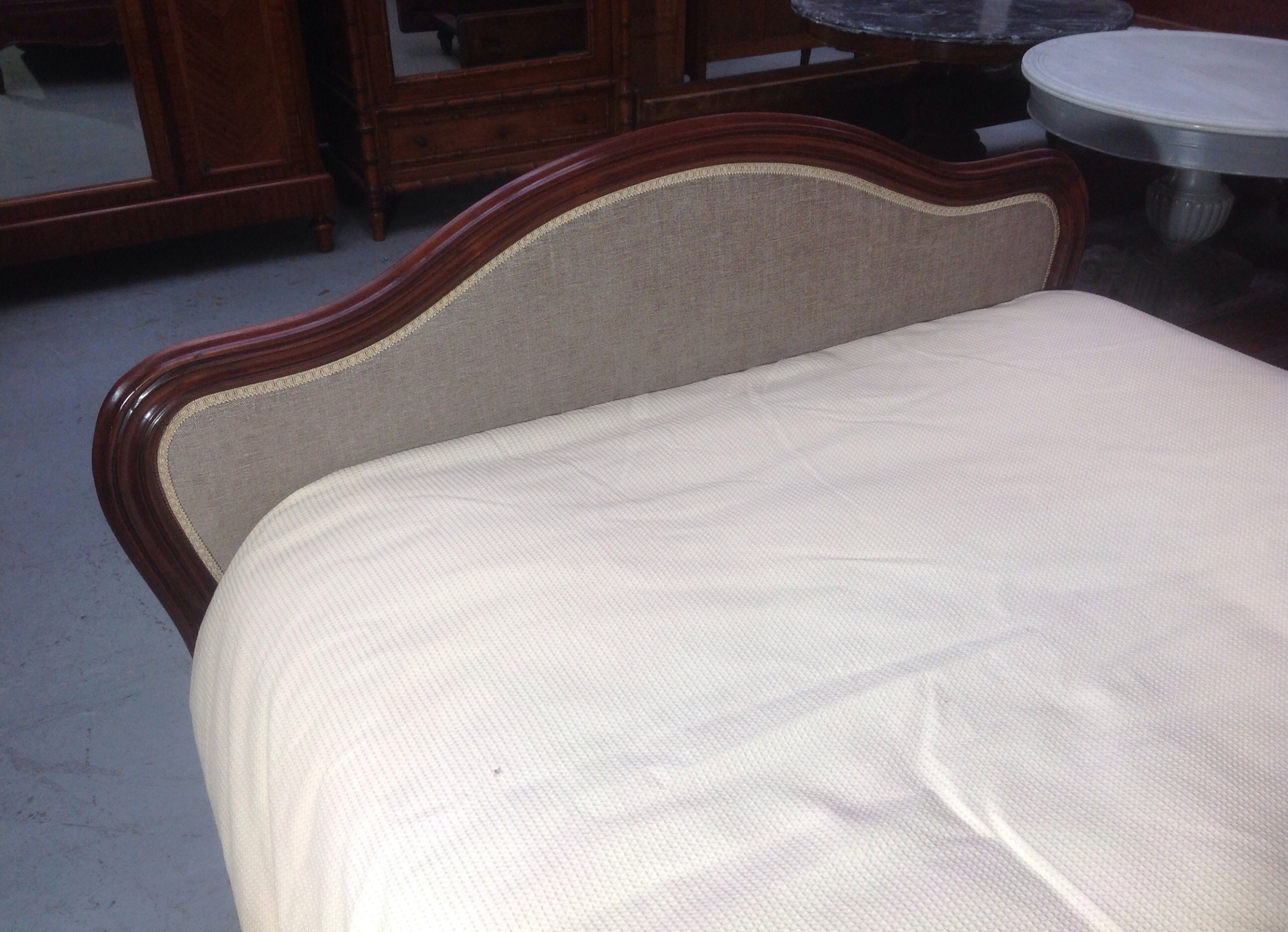 MAHOGANY FRENCH UPHOLSTERED BED View VII