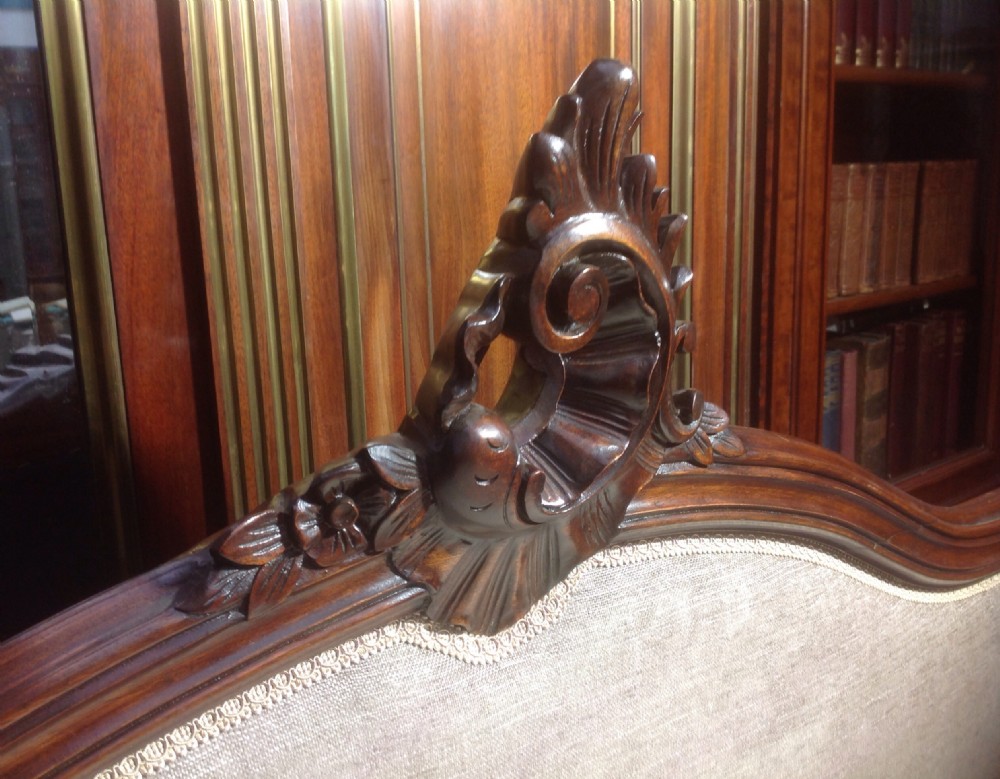 MAHOGANY FRENCH UPHOLSTERED BED View VIII