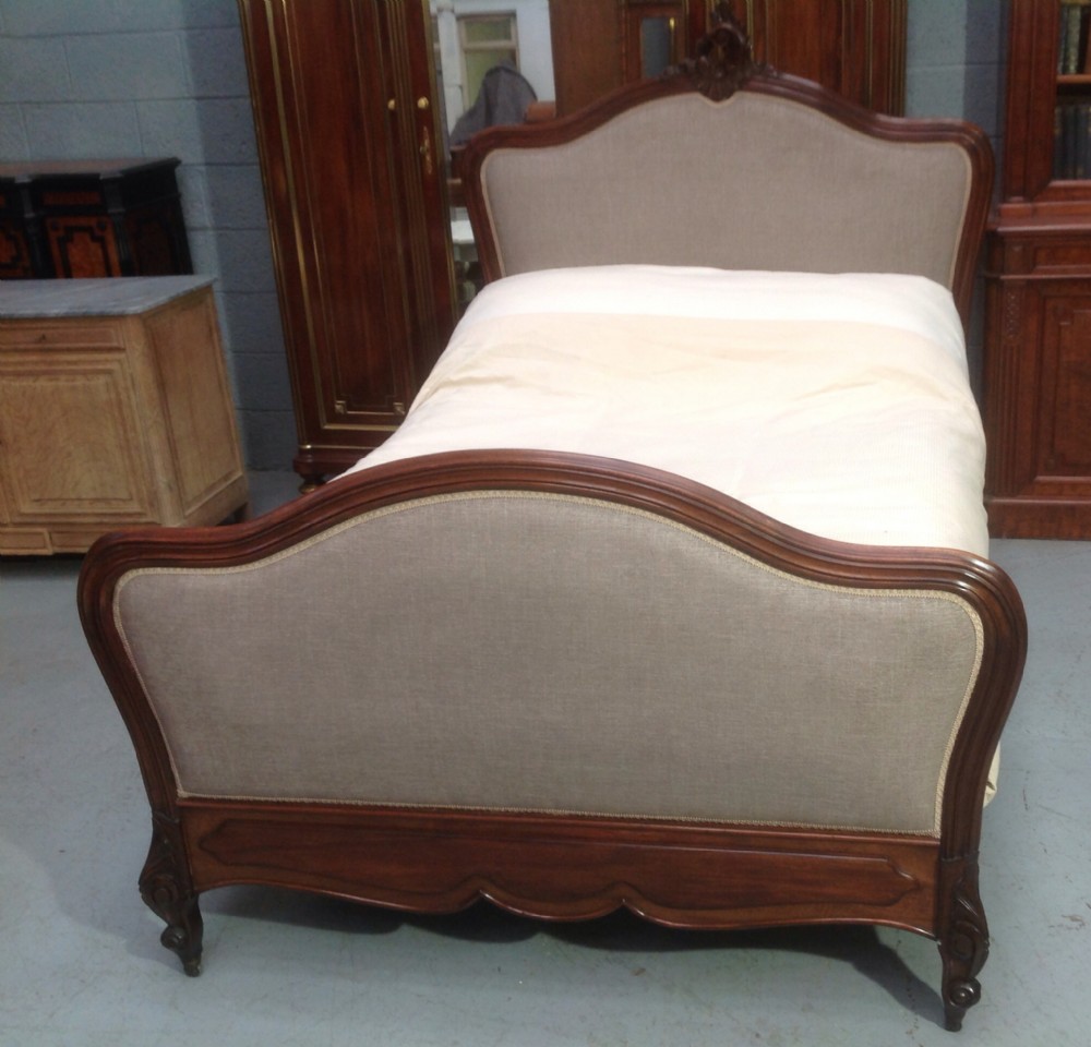 MAHOGANY FRENCH UPHOLSTERED BED View X