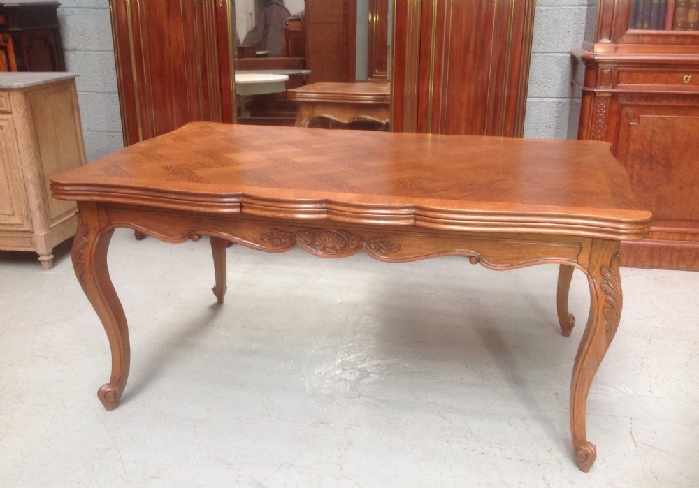 FRENCH OAK DRAW LEAF EXTENDING TABLE View II