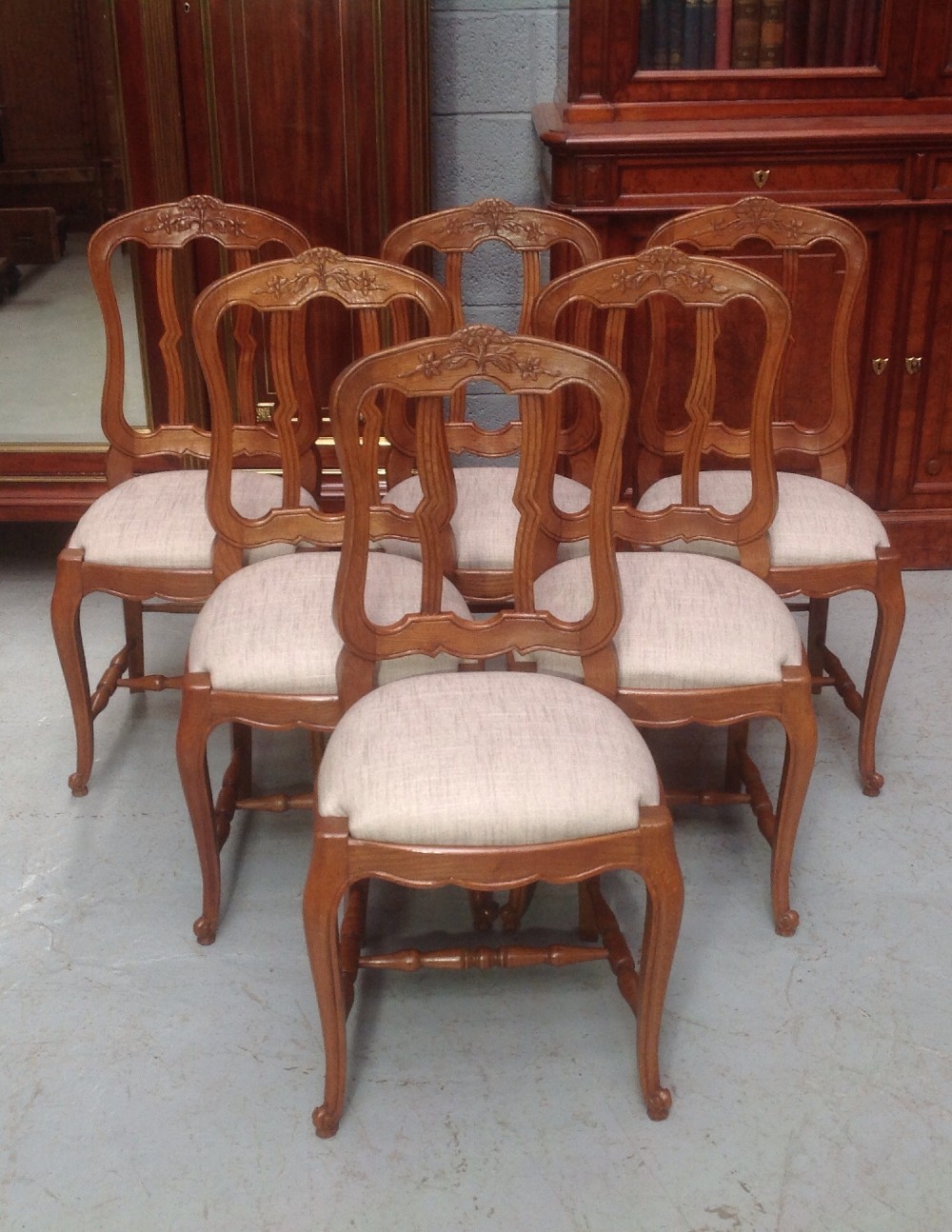 SET OF 6 CARVED OAK FRENCH CHAIRS View XII