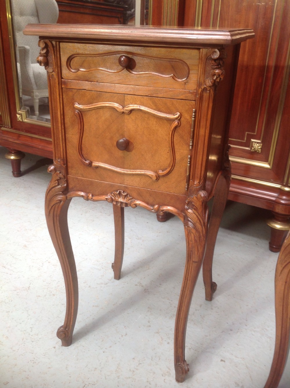 PAIR OF WALNUT FRENCH BEDSIDE CABINETS View VII