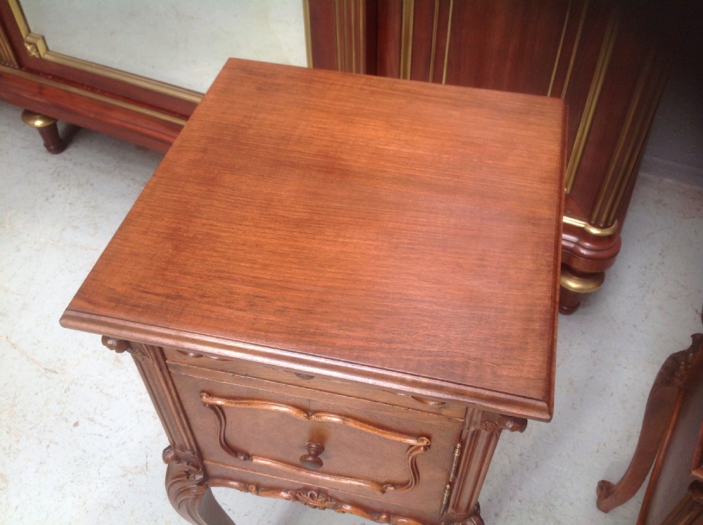 PAIR OF WALNUT FRENCH BEDSIDE CABINETS View IV