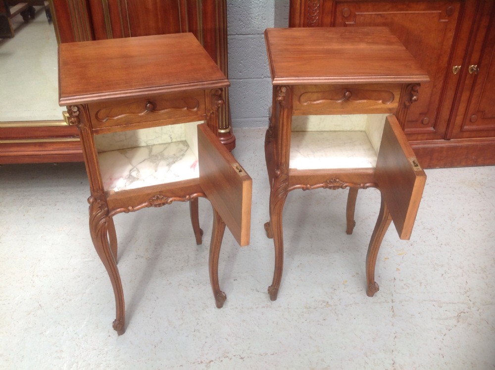PAIR OF WALNUT FRENCH BEDSIDE CABINETS View VIII