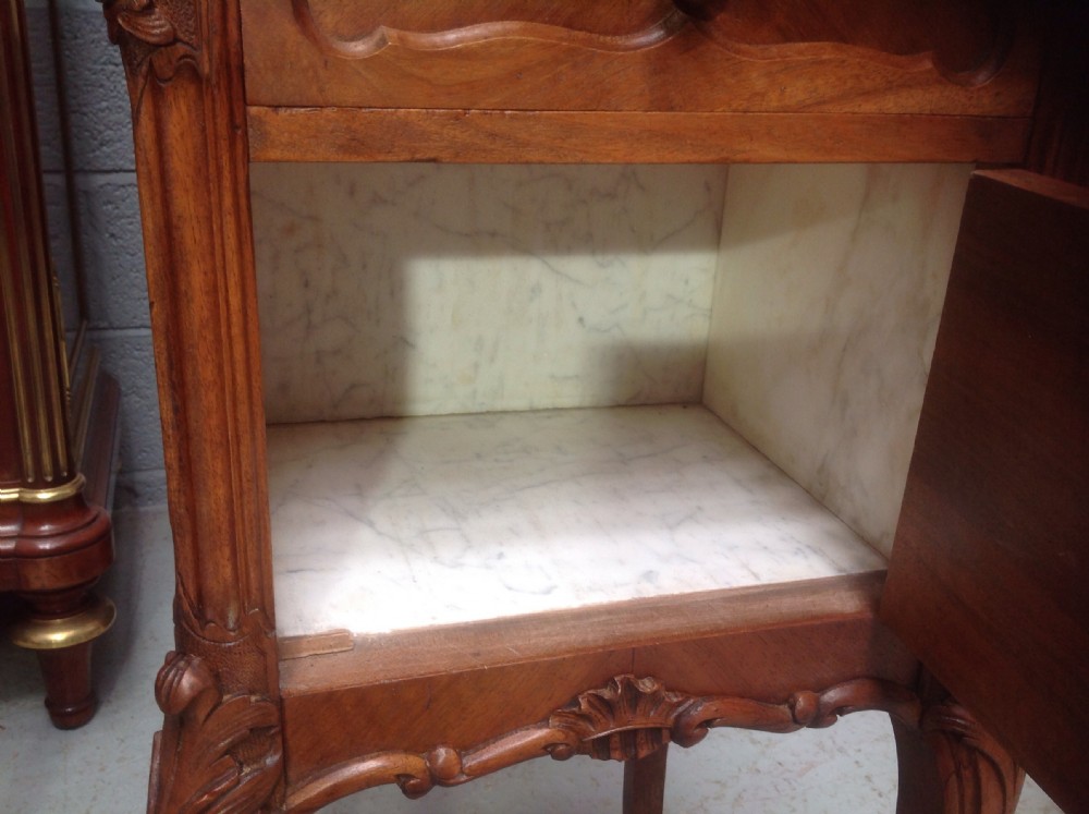 PAIR OF WALNUT FRENCH BEDSIDE CABINETS View IX